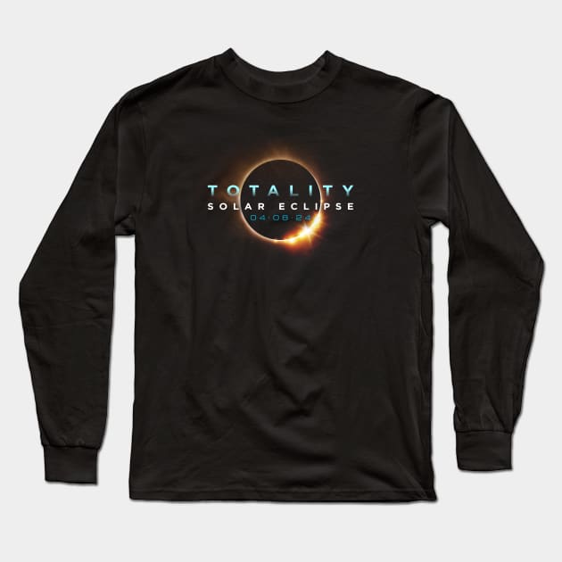 Astronomy Lovers! Total Solar Eclipse 2024 Totality 04.08.24 design Long Sleeve T-Shirt by Vector Deluxe